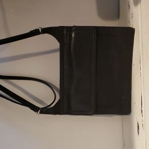 Fossil vintage black leather crossbody/wallet.